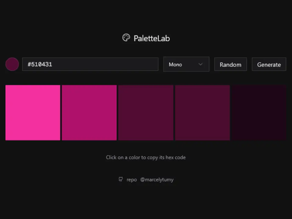 Screenshot of PaletteLab project